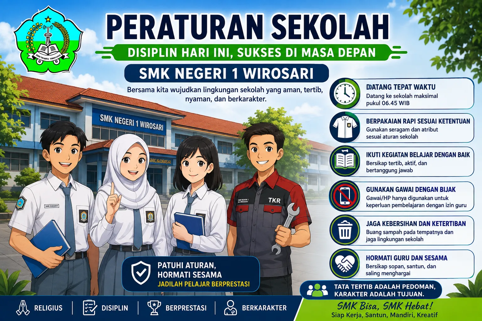 Mewujudkan Budaya Disiplin dan Karakter Unggul Melalui Tata Tertib Murid Tahun Pelajaran 2026/2027